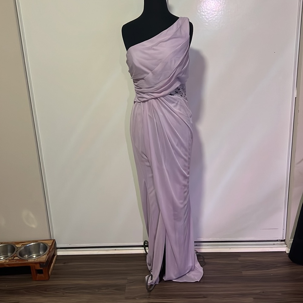 David’s Bridal Bridesmaid Dress. Purple maxi. Size 8